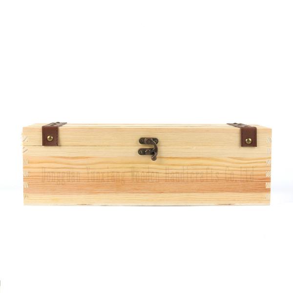 Wooden Wine Gift Box – Rustic Solid Wood Case for One Bottle, Perfect for Weddings, Birthdays, Anniversaries or Holiday Gifts