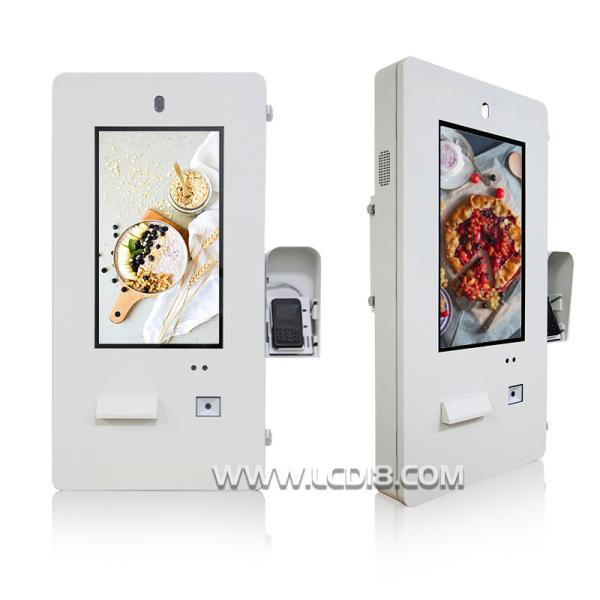 21.5 Inch Wall Mount Waterproof Outdoor Food Trailer Kiosk with Camera Touch Screen Self Serving Kiosk for Food Trailer