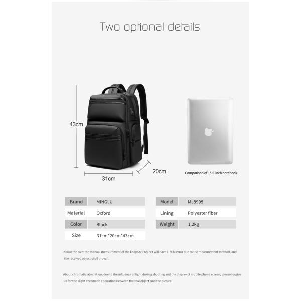 High grade gift custom logo men's outdoor waterproof laptop bag business Backpack