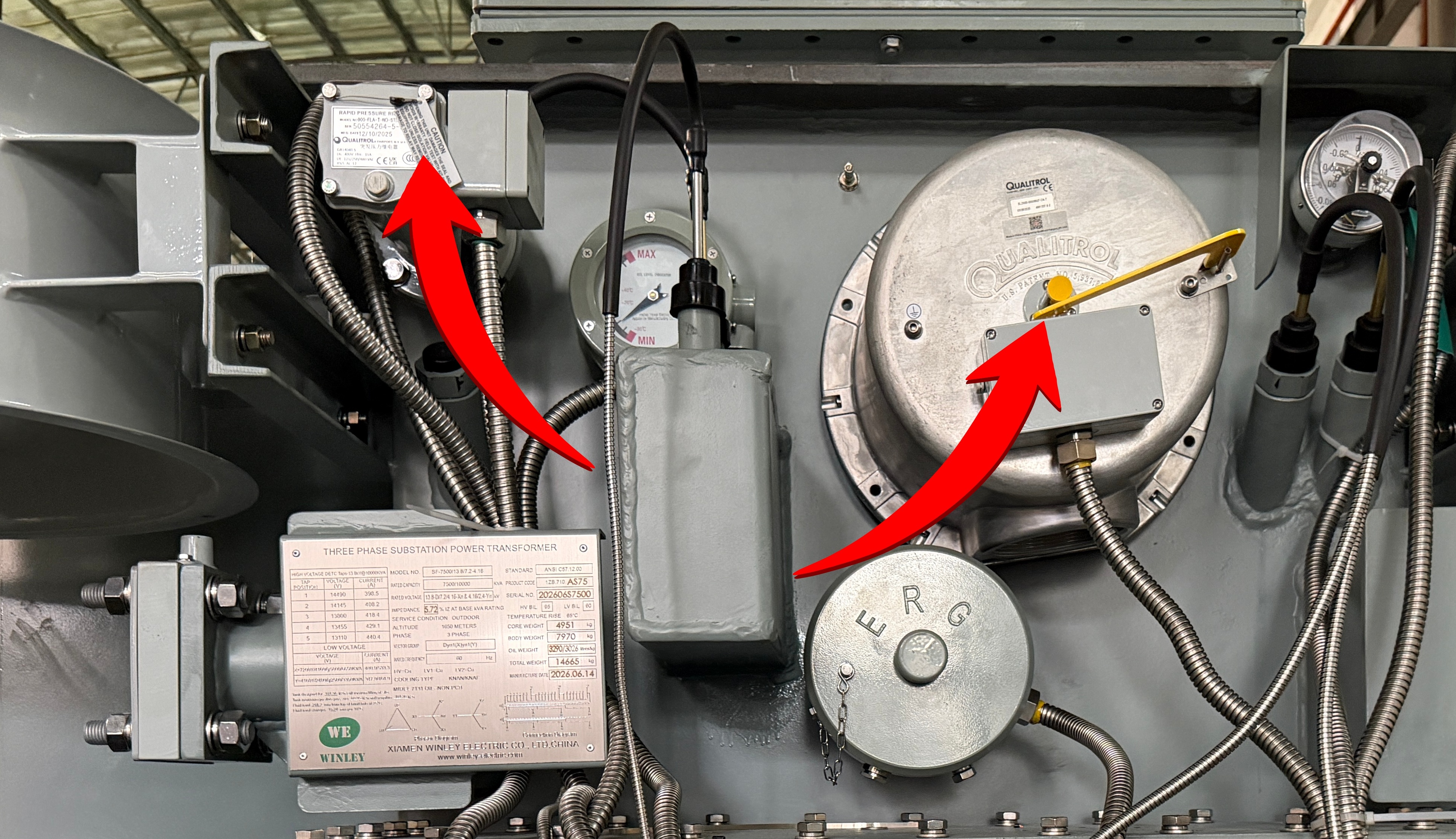 7500/10000kVA Three Phase Substation Power Transformer Dual Secondary 13800V to 7200Y/4160V ＆ 4160Y/2400V MIDEL 7131 Synthetic Ester Fluid ANSI IEEE Standards