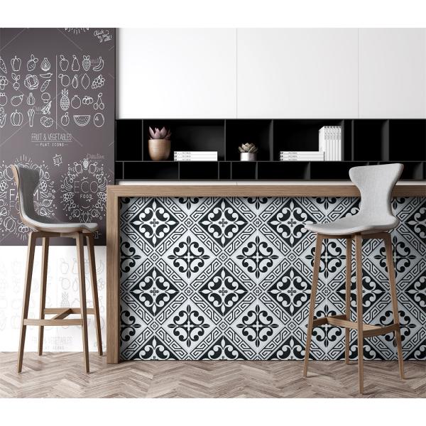 20x20cm Black Gray Ceramic Rustic Tile for Bathroom Kitchen