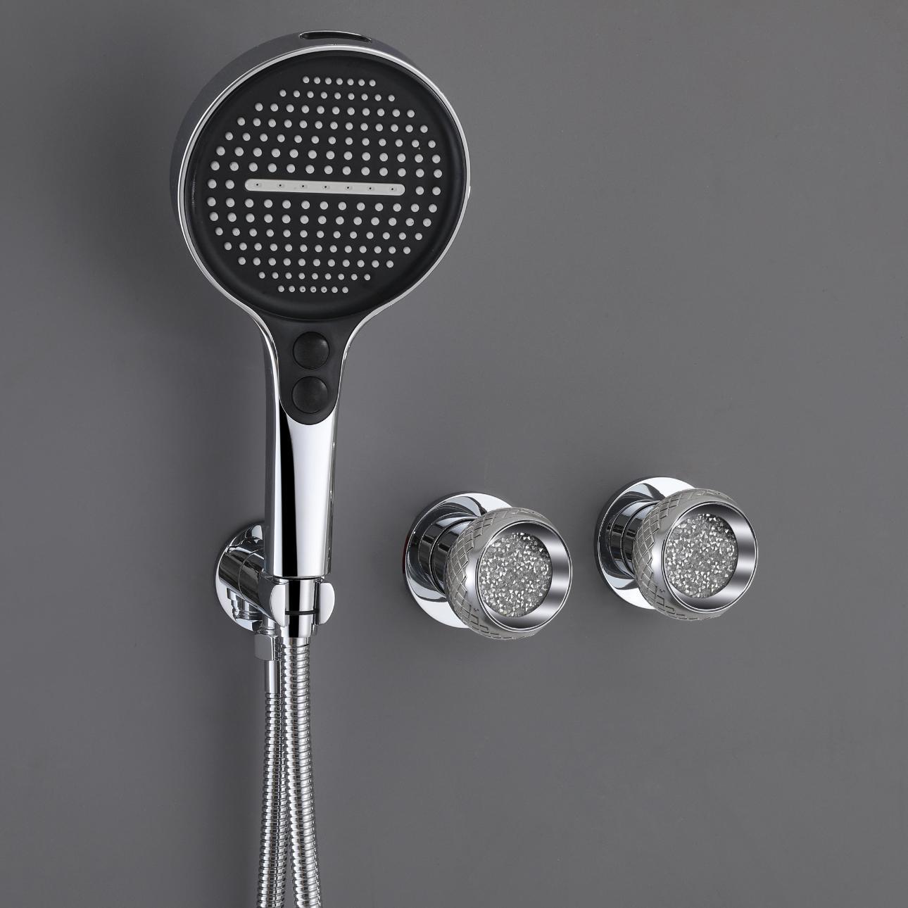 Chrome Bath Sanitary Ware Concealed Rain Shower Mixer Set Handheld