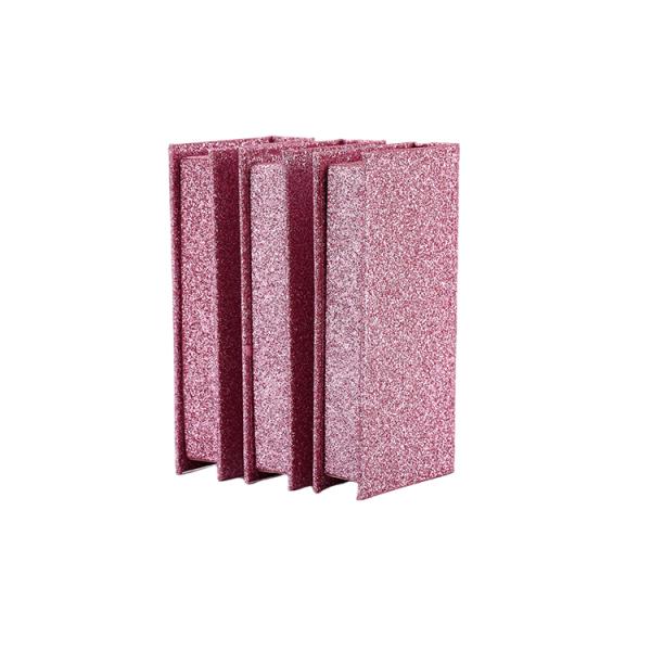 Custom Logo Pink Glitter False Eyelash Retail Stand Box with Cardboard Structure