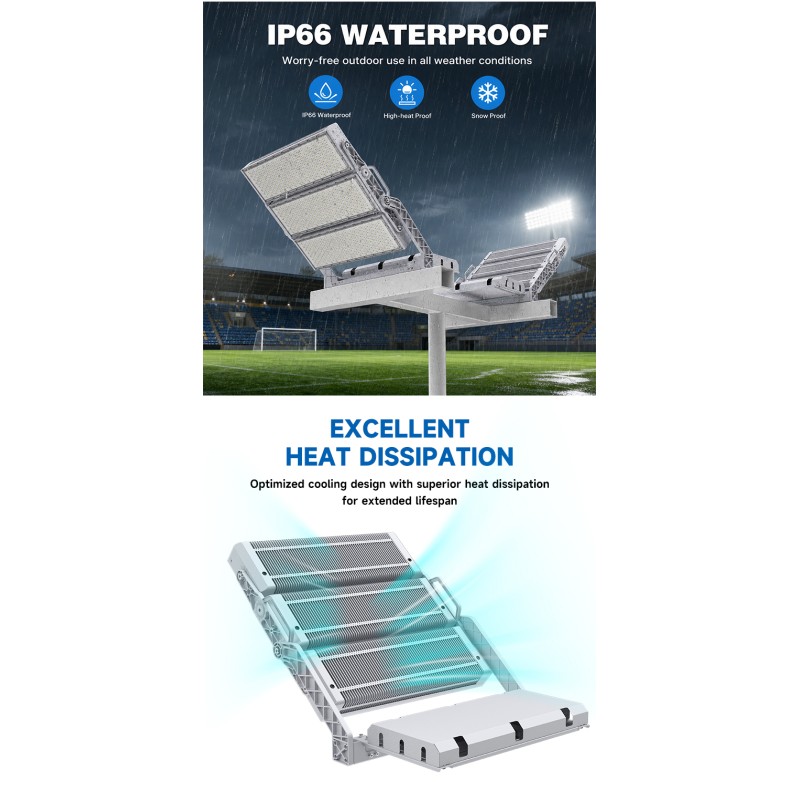 1800W High brightness Adjustable Module LED Flood Light High Mast Light for Professional Sport Lighting