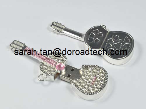 New Cute Jewelry Guitar USB Flash Drives Full Capacity Guaranteed