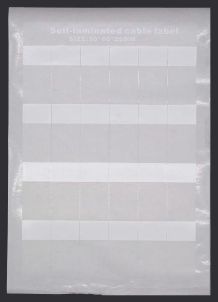 30x60-20mm 2mil A4 White Matte Translucent Water Resistant Vinyl Cable Label