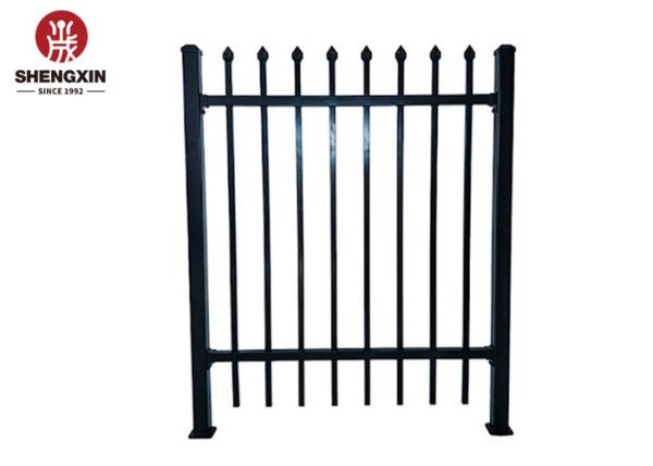 High Security 1.2mm Thick Black Metal Garden Fence Galvanized Steel