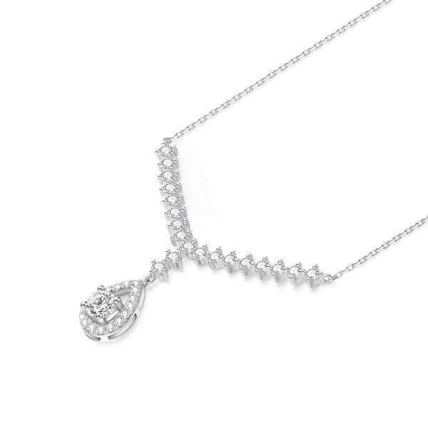 Estilo de moda 18k ouro de laboratório cresceu pendente de diamante belo pendente branco joias de diamante forma redonda pendente