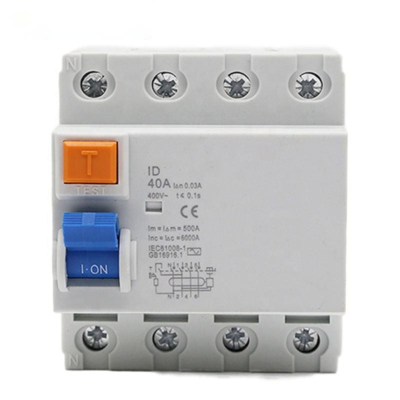 Тип 4P RCCB 32A 40A 63A автомата защити цепи 10A 16A 20A 25A b утечки земли