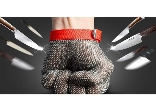 Butcher Stainless Steel Mesh Safety Gloves Flexible Wrist Strap For Home Slaughtering