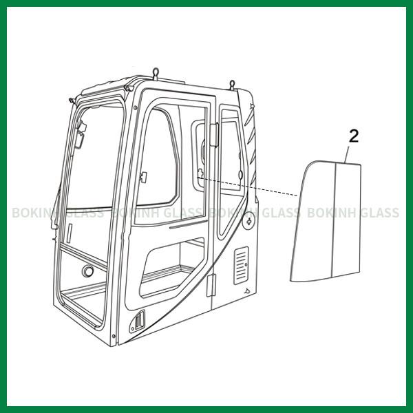 CAT Hyundai Windshield Tempered Glass deixou a posição reta lateral NO.2
