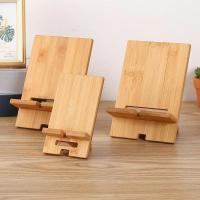 Soporte para teléfonos móviles de bambú, soporte para teléfonos móviles de madera desmontable para soporte de tabletas de escritorio