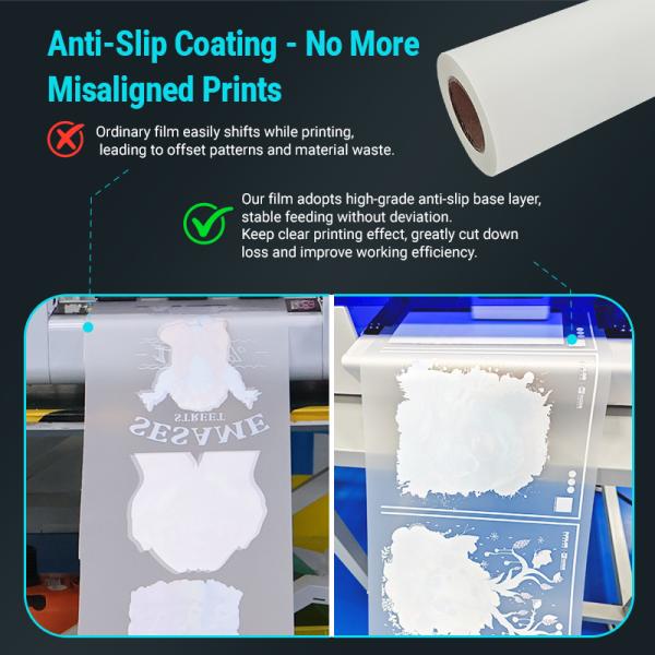 Heat Transfer PET Film Roll 60cm 30cm 100m Anti-Static DTF Film Double Sided Matte High Color Release for Epson I3200 XP600