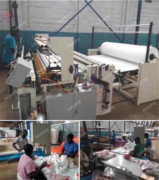 Preço automático da máquina da fatura de lenço de papel do toalete do rolo enorme do rebobinamento