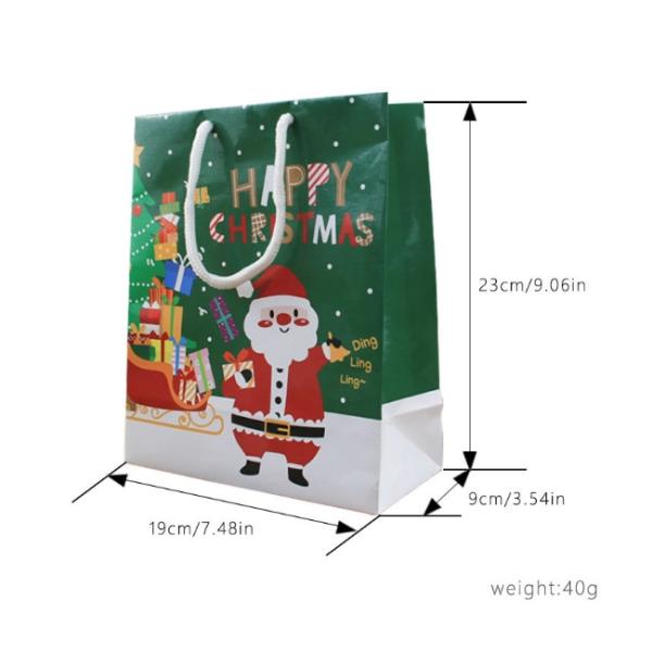 Веселый бумажный мешок 19*9*23cm упаковки еды картона Xmas Санта белый