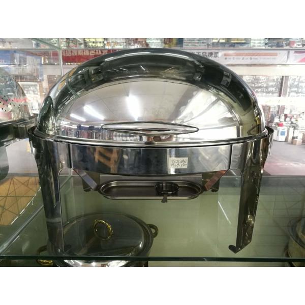 Блюдо верхней части крена нержавеющей стали овальное ссаживая с овальным лотком еды 6.8Л с крышкой держателя топлива полно открытой на 180°