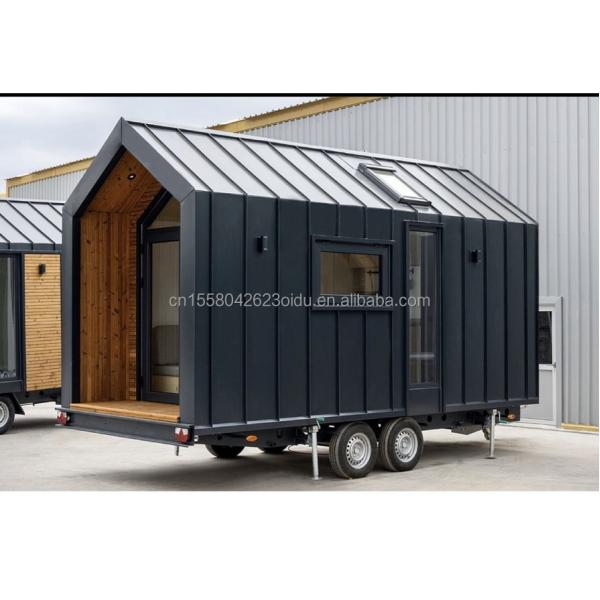 Modern Design Prefab House Wall 75mm Wave Sandwich Panel 20ft Foldable Container House on Wheels