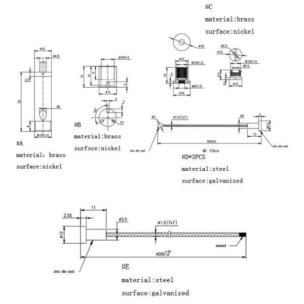 Гальванизированный стальной набор провода света смертной казни через повешение, света кабеля воздушных судн на открытом воздухе вися набор
