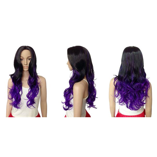 Black Long Curly Synthetic Wigs For White Women 200 gram - 30 gram
