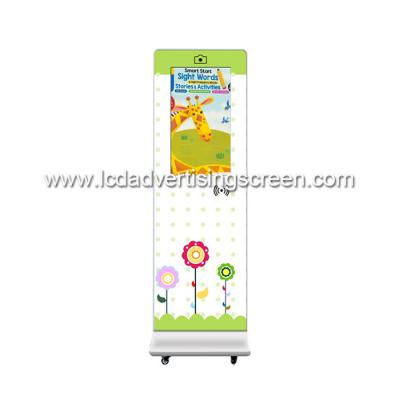 21.5 Logo Printing Kindergarten LCD Touch Screen Kiosk Display with NFC and Wheels