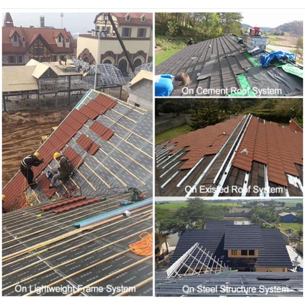 Красочные погодные условия Ржавостойкие черепичные черепичные плитки Крысовые материалы Алюцинковые каменные покрытые металлические крысовые плитки