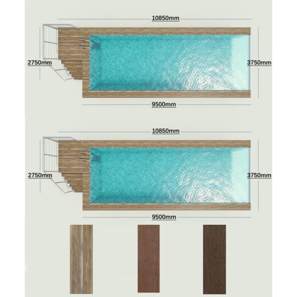 Плавательный бассейн, бассейн бассейна прозрачный стекловолокно мозаика акриловые панели с светодиодным освещением