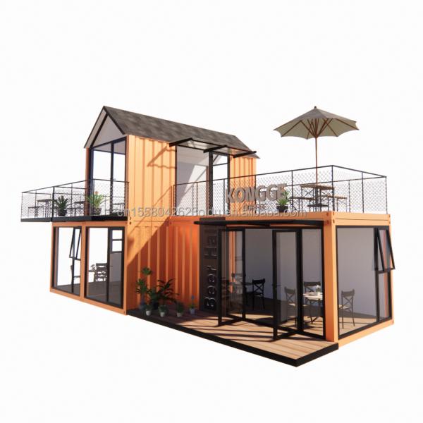 Customized Sloping Roof Steel Structure Villa Wall 50/75/100mm Wave Sandwich Panel Bathroom and 3 Bedroom Container House
