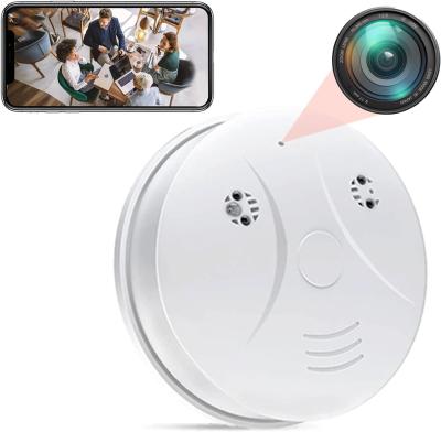White Wireless Smoke Detector Camera , Wifi Smoke Detector Security Camera 1080P