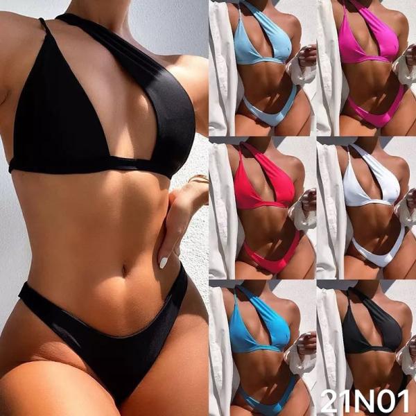 Poussée brillante en nylon de tissu de scintillement de haut bikini sexy en nylon de Waisted le style noir bleu de couleur de maillots de bain, swimwer d'été