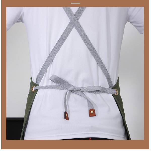 Unisex Apron for Kitchen and Restaurant Work Custom Logo Plain Black Chef Waiter Apron