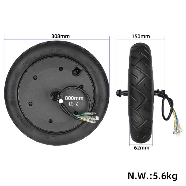 60/90-8 E Scooter Rear Wheel Water Resistant For Xiaomi 5 Plus Scooter