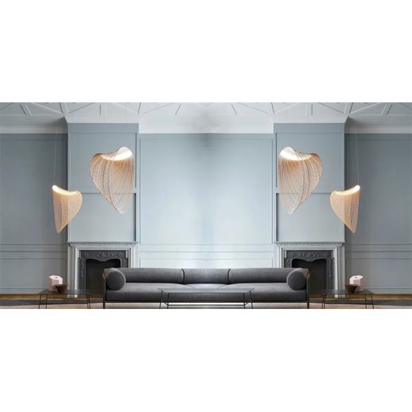 Modern Wood LED Light Pendant Lamp for Staircase Kitchen Restaurant Shop Chandelier(WH-AP-675)