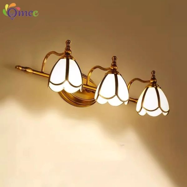 LED American vanity Mirror Headlight multicolor mirror cabinet Glass Wall lamp mirror wrought iron lamps (WH-MR-71)
