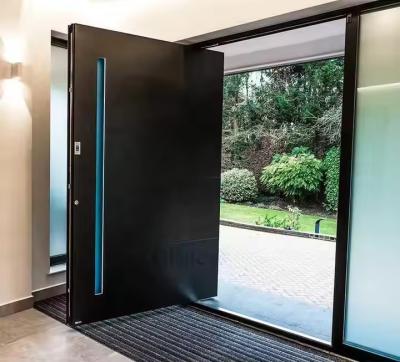 Stainless Steel Internal Aluminum Pivot Door with Clear Glass and 1.8mm Frame Thickness