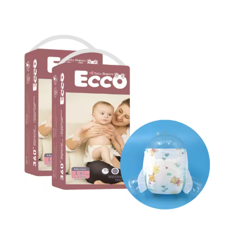 High Quality OEM Custom Disposable Baby Diapers Elastic Waistband Newborn Nappies Hypoallergenic Factory Supply Wholesale