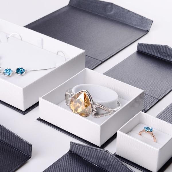 Flip Cardboard Jewelry Paper Boxes Necklace Packaging Magnetic Closure Gift Box