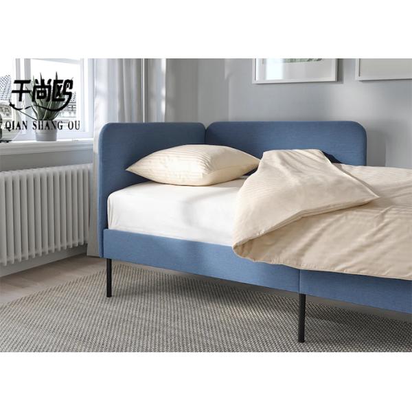 Unique Style Fabric Upholstered Beds / Soft Sofa Bed With Corner Baffle Design