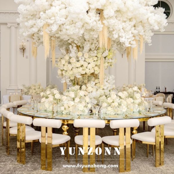 New Design Event Gold Stainless Steel Dining Wedding Chair for Wedding Furniture Rental