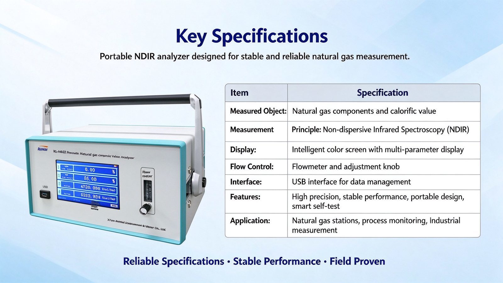 Portable Metal Calorific Value Multi Gas Analyzer CO2 CH4 DP CnHm Natural Gas Detector