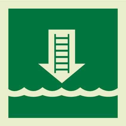 Silk Screen / UV Printing Photoluminescent Signage In Yellow-Green Color For Vessel Safety