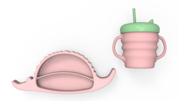 MHC Children Travel Crocodile High Durability Baby Feeding Plate With Suction for 6-12 Months
