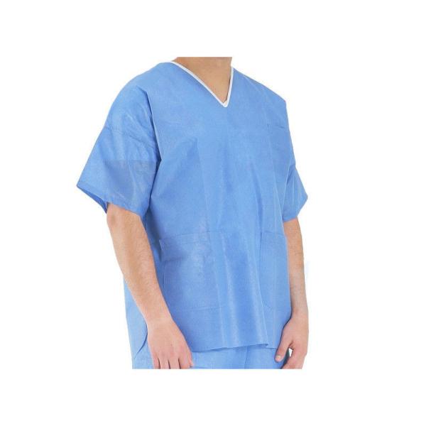 Surgical Disposable Scrub Suits Hospital Medical With Short Cuff Uniform with packing