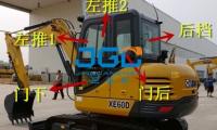 A máquina escavadora Front And Rear Doors And Windows de XE60D saiu e as peças de substituição direitas do para-brisa