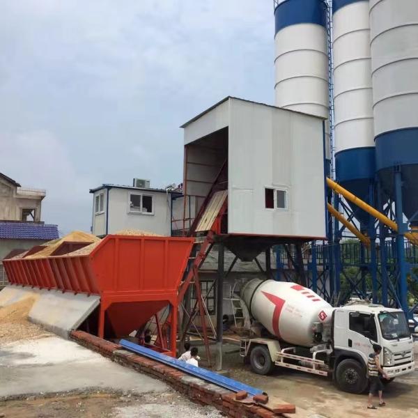 Fully Automatic Cement Concrete Batching Plant Ready Mix HZS 25-240m3/h Concrete Mixer With Twin Shaft 60