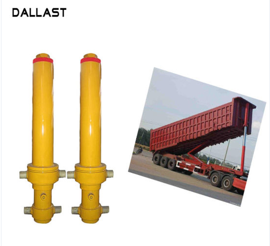 Piston Rod Single Acting Dump Truck Hydraulic Cylinder Steel Material Customized