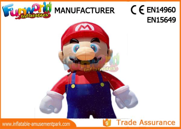 O PVC revestiu o nylon modelo de anúncio de 3 - de 8m Inflatables Mario/personagens de banda desenhada infláveis