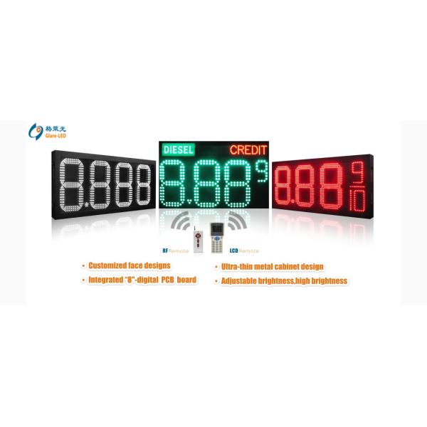 24-дюймовый цифровой светодиодный газовый знак для выставочного зала 5000 /м2 8000cd/м2 Яркость