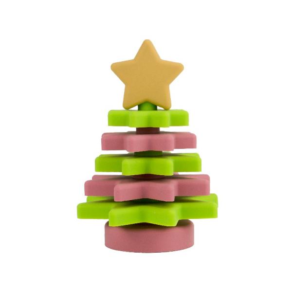 Christmas Silicone Star Stacker BPA Free Eco Friendly For Child Education