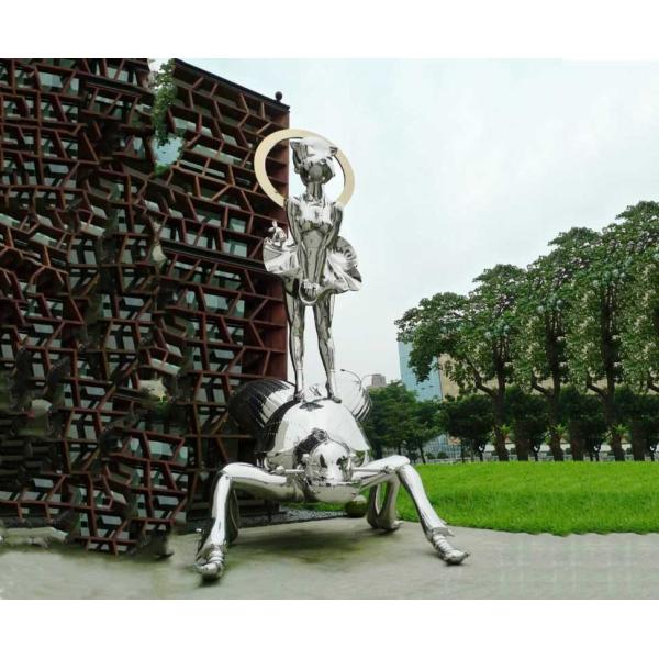 Tall Garden Ornaments Statues 6 Meter Height Stainless Steel Polished