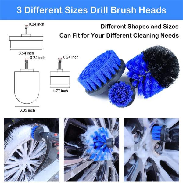 18PCS Spin Car Interior Detailing Drill Brush Car Rim Brush ODM